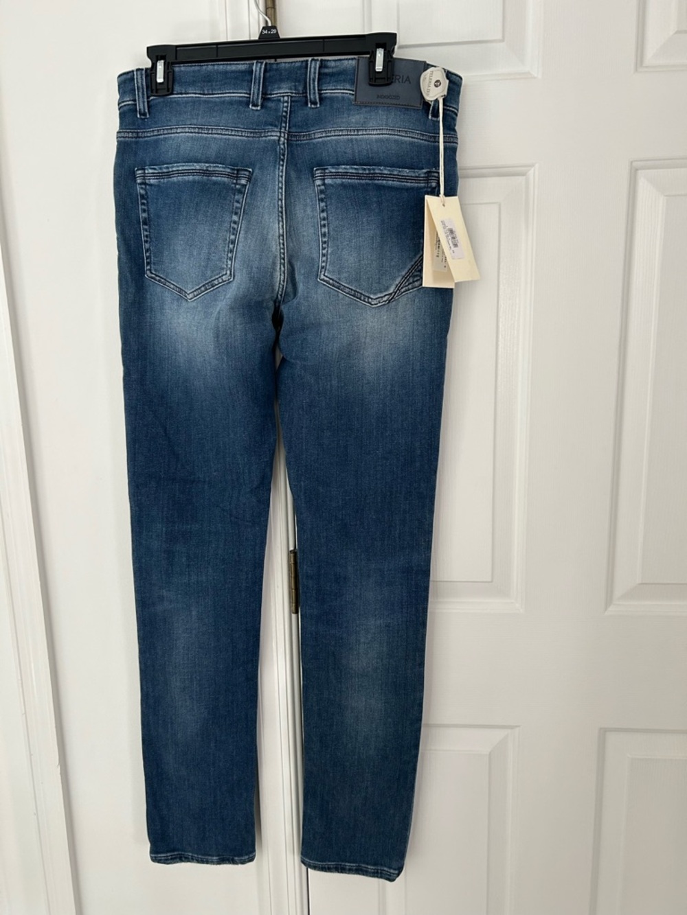 Indigo Men's Skinny Jeans in Washed Blue - Picture 2 of 6